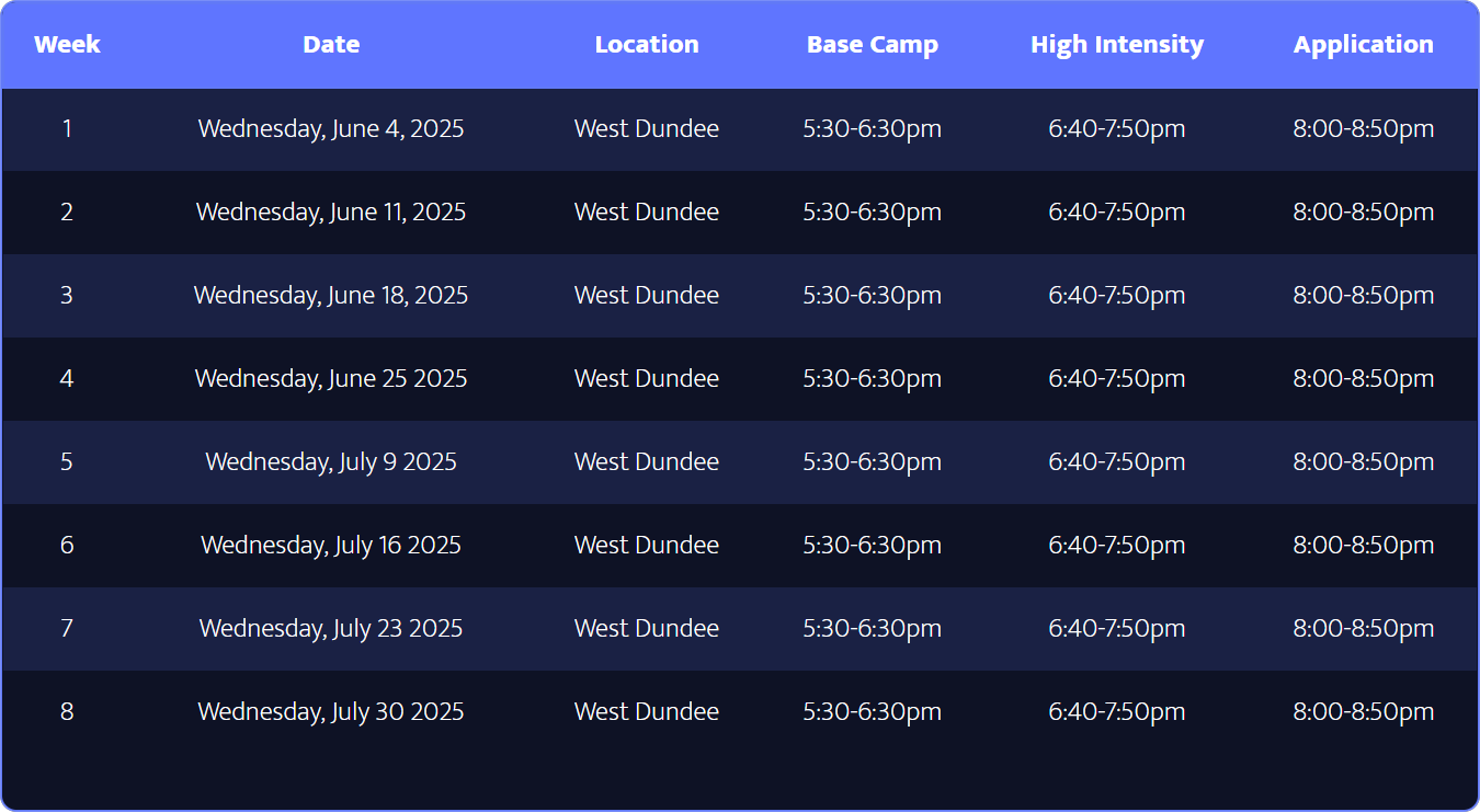 West Dundee Schedule